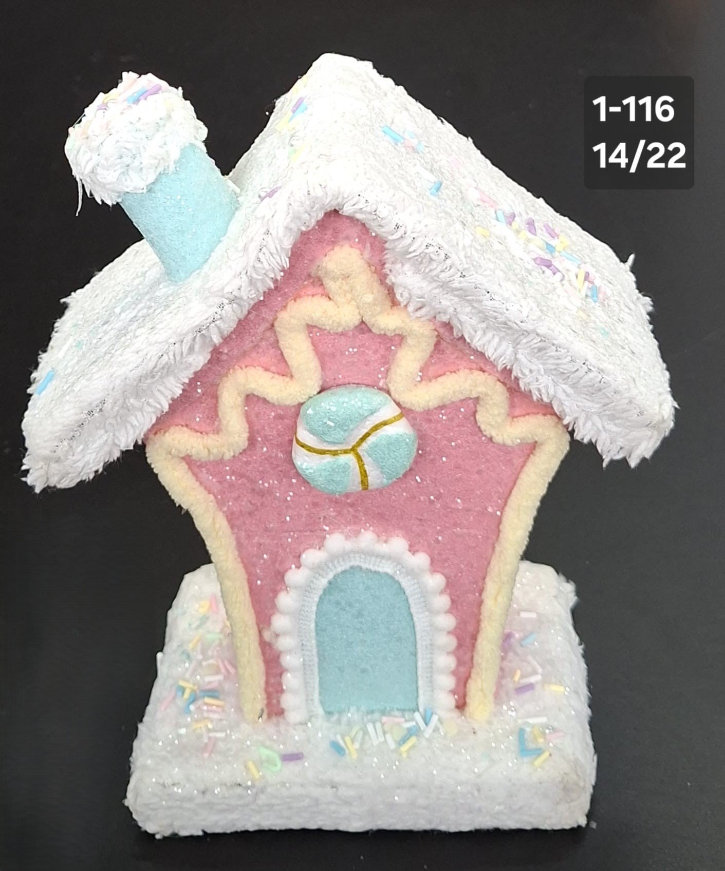 Căsuță Decorativă Candy Christmas Roz-Albastru - 14x22cm